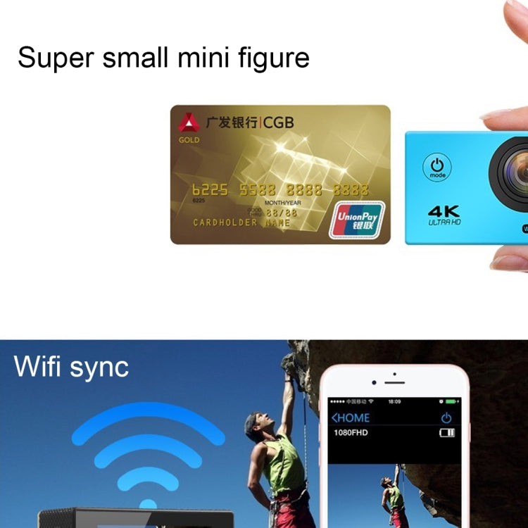 F60 2.0 นิ้วหน้าจอ 170 องศามุมกว้าง WiFi Sport Action กล้องกล้องวิดีโอพร้อมเคสกันน้ำรองรับการ์ด Micro SD 64GB, F60 (Yellow), F60 (White), F60 (Silver), F60 (Magenta), F60 (Blue), F60 (Gold), F60 (Black)