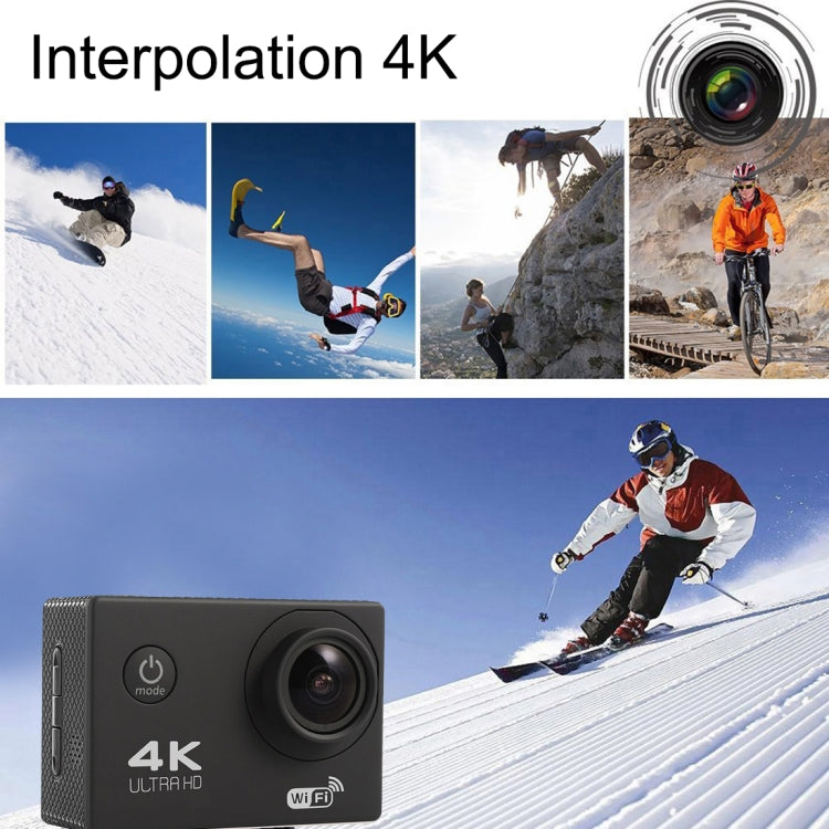 F60 2.0 นิ้วหน้าจอ 170 องศามุมกว้าง WiFi Sport Action กล้องกล้องวิดีโอพร้อมเคสกันน้ำรองรับการ์ด Micro SD 64GB, F60 (Yellow), F60 (White), F60 (Silver), F60 (Magenta), F60 (Blue), F60 (Gold), F60 (Black)
