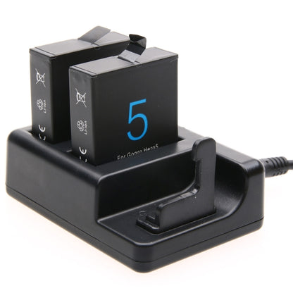 เครื่องชาร์จแบตเตอรี่คู่ + เครื่องชาร์จควบคุมระยะไกลพร้อมสาย USB สำหรับ GoPro HERO7 Black / 6/5 (AHDBT-501) ไม่รวมแบตเตอรี่, Battery+Remote Control Charger