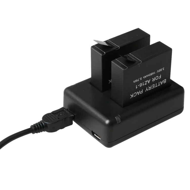 BC-AZ16 กล้องดิจิตอล USB เครื่องชาร์จแบตเตอรี่คู่สำหรับ Xiaomi Xiaoyi II 4K, For Xiaomi Xiaoyi II 4K