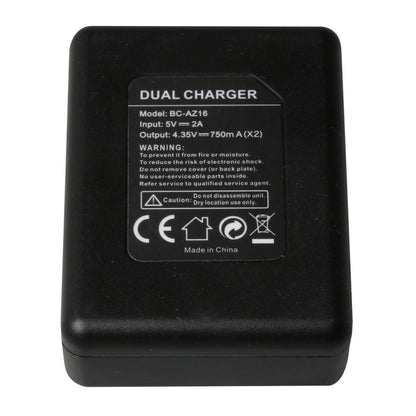 BC-AZ16 กล้องดิจิตอล USB เครื่องชาร์จแบตเตอรี่คู่สำหรับ Xiaomi Xiaoyi II 4K, For Xiaomi Xiaoyi II 4K