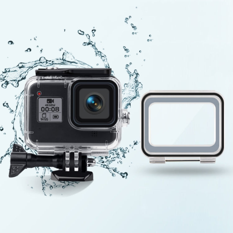 เคสกันน้ำ 45 ม. + ฝาครอบด้านหลังแบบสัมผัสสำหรับ GoPro HERO8 Black, Case + Touch Cover for GoPro8