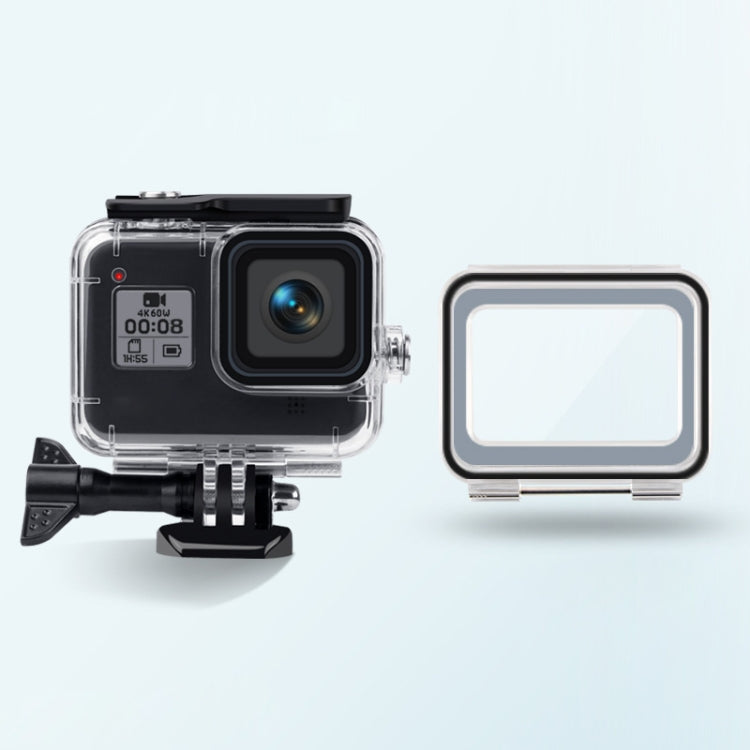 เคสกันน้ำ 45 ม. + ฝาครอบด้านหลังแบบสัมผัสสำหรับ GoPro HERO8 Black, Case + Touch Cover for GoPro8