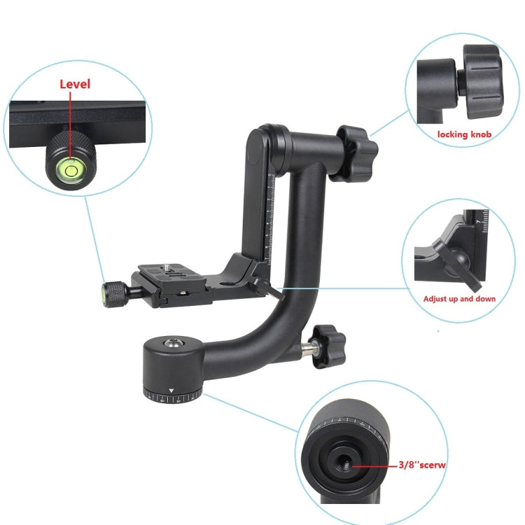 YELANGU แนวนอน 360 องศา Gimbal ขาตั้งกล้องสำหรับ Home DV และกล้อง SLR, YLG0401E