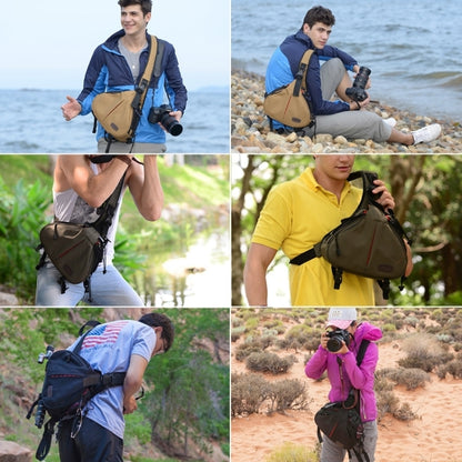 CADEN สามเหลี่ยมรูปร่าง Tscope สลิงไหล่ข้ามกระเป๋ากล้องดิจิตอล เคส กระเป๋านุ่มพร้อมฝาครอบฝนสำหรับ Canon Nikon Sony K1, ขนาด: 36 * 31 * 15 ซม.