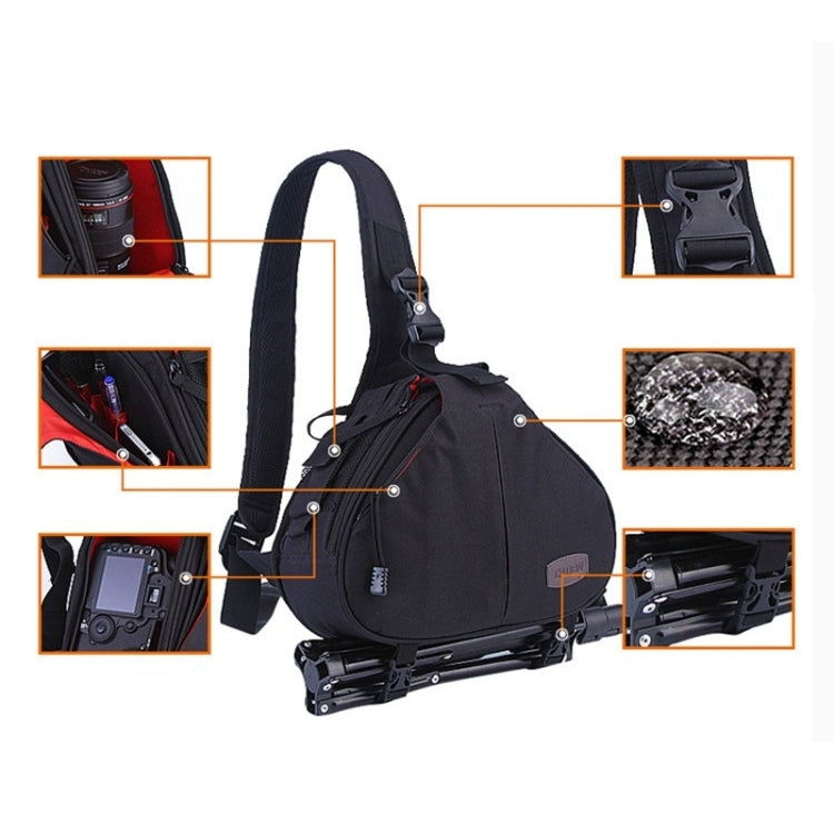 CADEN สามเหลี่ยมรูปร่าง Tscope สลิงไหล่ข้ามกระเป๋ากล้องดิจิตอล เคส กระเป๋านุ่มพร้อมฝาครอบฝนสำหรับ Canon Nikon Sony K1, ขนาด: 36 * 31 * 15 ซม.