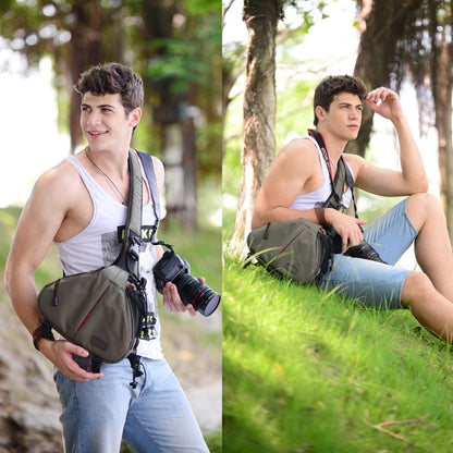 CADEN สามเหลี่ยมรูปร่าง Tscope สลิงไหล่ข้ามกระเป๋ากล้องดิจิตอล เคส กระเป๋านุ่มพร้อมฝาครอบฝนสำหรับ Canon Nikon Sony K1, ขนาด: 36 * 31 * 15 ซม.