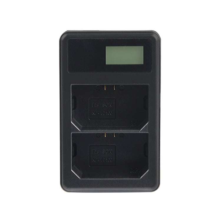 เครื่องชาร์จแบตเตอรี่จอแสดงผล LCD แบบ Dual Channel พร้อมพอร์ต USB สำหรับแบตเตอรี่ Sony NP-FZ100 เข้ากันได้กับ Sony A9 (ILCE-9), Dual NP-FZ100 Battery