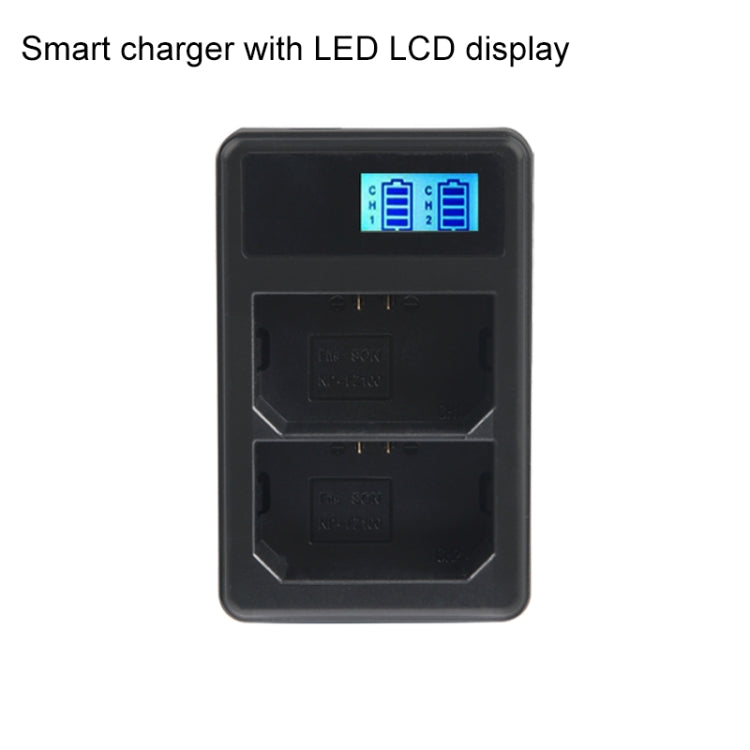 เครื่องชาร์จแบตเตอรี่จอแสดงผล LCD แบบ Dual Channel พร้อมพอร์ต USB สำหรับแบตเตอรี่ Sony NP-FZ100 เข้ากันได้กับ Sony A9 (ILCE-9), Dual NP-FZ100 Battery