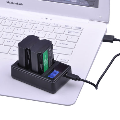 เครื่องชาร์จแบตเตอรี่จอแสดงผล LCD แบบ Dual Channel พร้อมพอร์ต USB สำหรับแบตเตอรี่ Sony NP-FZ100 เข้ากันได้กับ Sony A9 (ILCE-9), Dual NP-FZ100 Battery