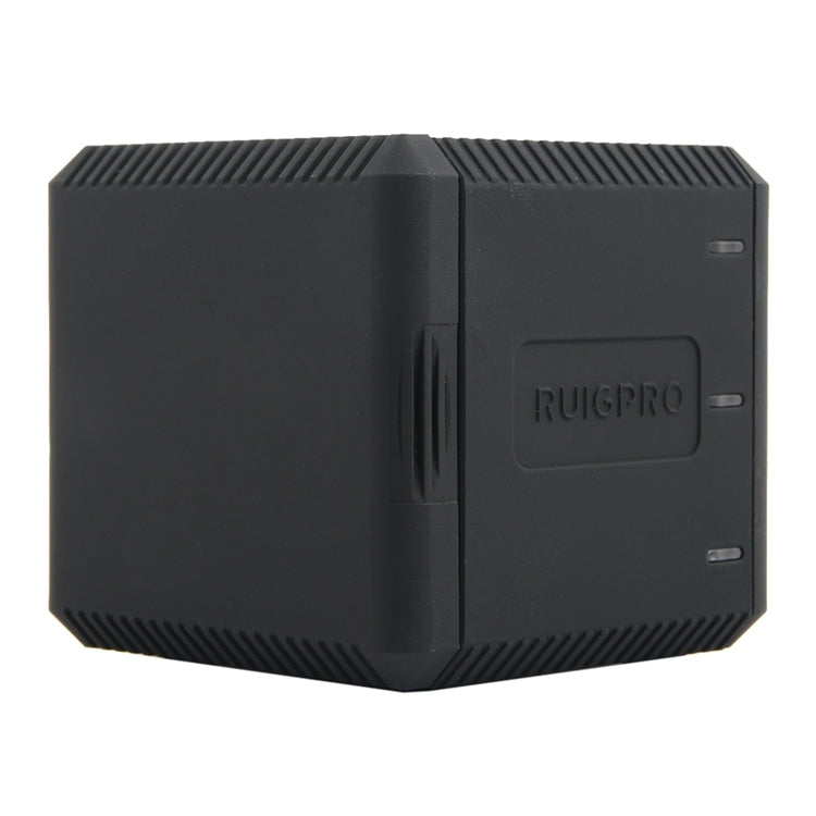 RUIGPRO USB Triple แบตเตอรี่ กล่องชาร์จที่อยู่อาศัยพร้อมสาย USB และไฟแสดงสถานะ LED สำหรับ GoPro HERO6 / 5