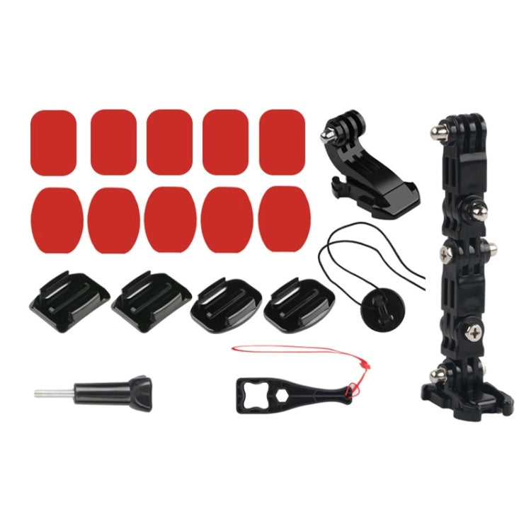 หมวกกันน็อคขี่จักรยานกาว Multi-Joint Arm ชุดติดตั้งคงที่พร้อม J-Hook Buckle Mount และสกรูสำหรับ DJI Osmo Action, GoPro HERO10 Black / 9 Black / HERO8 Black / 7/6/5/5 เซสชัน / 4 เซสชัน / 4 /3+ /3/2/1, Xiaoyi และกล้องแอคชั่นอื่นๆ, Cycling Helmet Kit