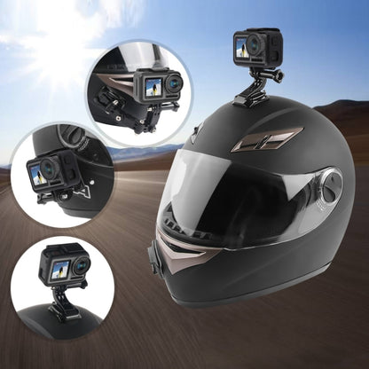 หมวกกันน็อคขี่จักรยานกาว Multi-Joint Arm ชุดติดตั้งคงที่พร้อม J-Hook Buckle Mount และสกรูสำหรับ DJI Osmo Action, GoPro HERO10 Black / 9 Black / HERO8 Black / 7/6/5/5 เซสชัน / 4 เซสชัน / 4 /3+ /3/2/1, Xiaoyi และกล้องแอคชั่นอื่นๆ, Cycling Helmet Kit