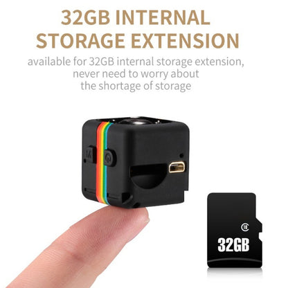 SQ11 Mini DV HD 1080P กล้องบันทึกกีฬา 2MP พร้อมตัวยึดรองรับการตรวจจับจอภาพและ IR Night Vision และการ์ด TF, SQ11 6 LEDs Black