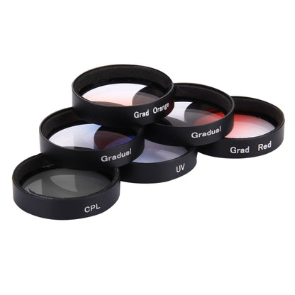 JUNESTAR 6 in 1 Professional 34 มม. ฟิลเตอร์เลนส์ (CPL + UV + Gradual Red + Gradual Orange + Gradual Blue + Gradual Grey) สำหรับ DJI Phantom 3 & 4
