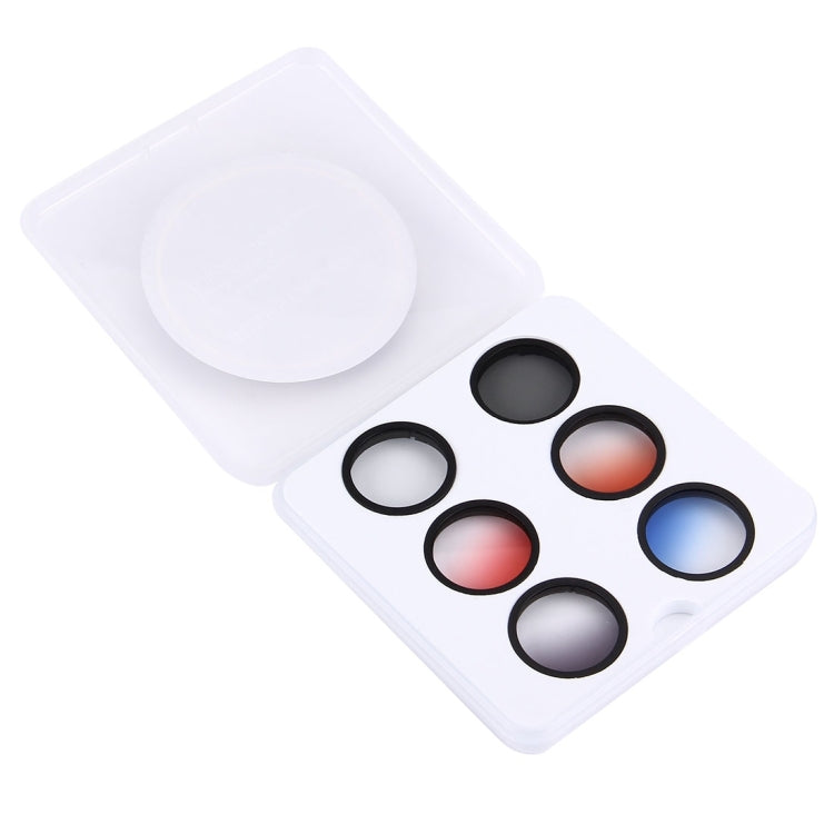 JUNESTAR 6 in 1 Professional 34 มม. ฟิลเตอร์เลนส์ (CPL + UV + Gradual Red + Gradual Orange + Gradual Blue + Gradual Grey) สำหรับ DJI Phantom 3 & 4