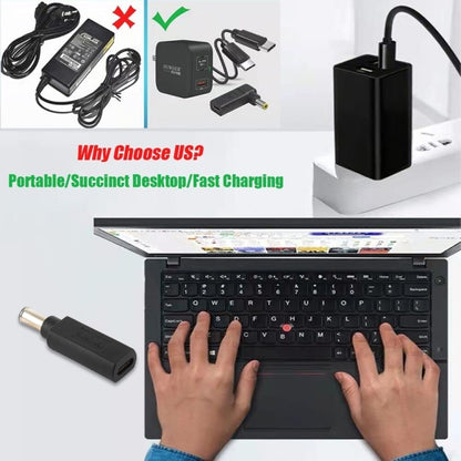 USB-C / Type-C ตัวเมียถึง 6.0 x 1.4 มม. ปลั๊กอะแดปเตอร์ตัวผู้ เชื่อมต่อ สำหรับแล็ปท็อป Sony, 6.0 x 1.4mm