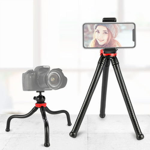 MZ305 Mini Octopus ที่ยึดขาตั้งกล้องแบบยืดหยุ่นพร้อมหัวบอลสำหรับกล้อง SLR, GoPro HERO10 Black / HERO9 Black / HERO8 Black / 7/6/5/5 เซสชัน / 4 เซสชัน / 4/3+ / 3/2/1, DJI Osmo Action,Xiaoyi และกล้องแอคชั่นอื่นๆ โทรศัพท์มือถือ ขนาด:30ซม.x5ซม, MZ305