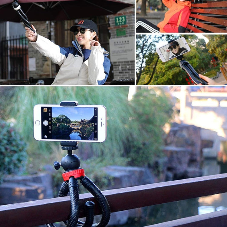 MZ305 Mini Octopus ที่ยึดขาตั้งกล้องแบบยืดหยุ่นพร้อมหัวบอลสำหรับกล้อง SLR, GoPro HERO10 Black / HERO9 Black / HERO8 Black / 7/6/5/5 เซสชัน / 4 เซสชัน / 4/3+ / 3/2/1, DJI Osmo Action,Xiaoyi และกล้องแอคชั่นอื่นๆ โทรศัพท์มือถือ ขนาด:30ซม.x5ซม, MZ305