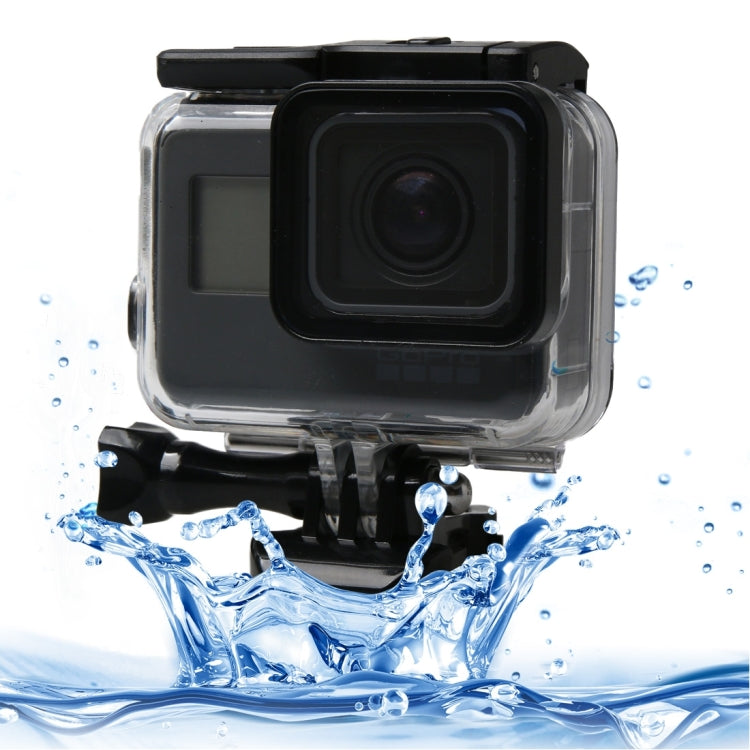 สำหรับ GoPro HERO6 / 5 สีดำ 60 เมตรใต้น้ำกันน้ำที่อยู่อาศัยกรณีดำน้ำที่มีหน้าจอสัมผัสประตูหลังและตัวกรอง / หัวเข็มขัดพื้นฐานเมาและสกรูไม่จำเป็นต้องถอดเลนส์, 60m Waterproof