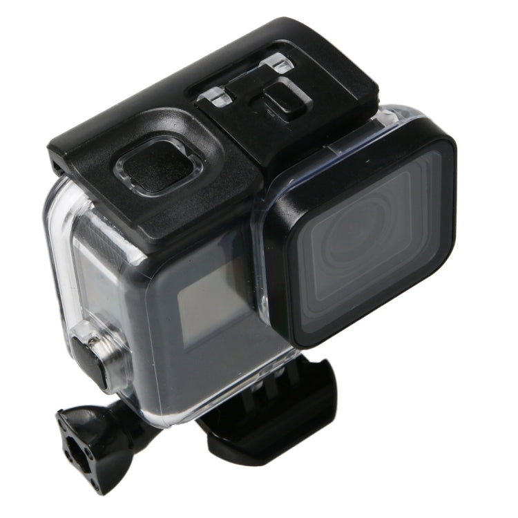 สำหรับ GoPro HERO6 / 5 สีดำ 60 เมตรใต้น้ำกันน้ำที่อยู่อาศัยกรณีดำน้ำที่มีหน้าจอสัมผัสประตูหลังและตัวกรอง / หัวเข็มขัดพื้นฐานเมาและสกรูไม่จำเป็นต้องถอดเลนส์, 60m Waterproof