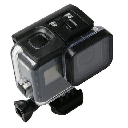สำหรับ GoPro HERO6 / 5 สีดำ 60 เมตรใต้น้ำกันน้ำที่อยู่อาศัยกรณีดำน้ำที่มีหน้าจอสัมผัสประตูหลังและตัวกรอง / หัวเข็มขัดพื้นฐานเมาและสกรูไม่จำเป็นต้องถอดเลนส์, 60m Waterproof