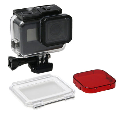 สำหรับ GoPro HERO6 / 5 สีดำ 60 เมตรใต้น้ำกันน้ำที่อยู่อาศัยกรณีดำน้ำที่มีหน้าจอสัมผัสประตูหลังและตัวกรอง / หัวเข็มขัดพื้นฐานเมาและสกรูไม่จำเป็นต้องถอดเลนส์, 60m Waterproof