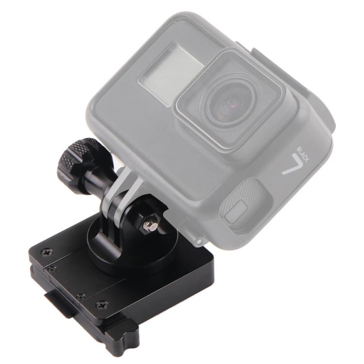 GP244-B เมาท์อะลูมิเนียมสำหรับ GoPro Hero11 Black / HERO10 Black / 9 Black / 8 Black / 7/6/5/5 เซสชัน / 4 เซสชัน / 4/3+ / 3/2/1, DJI Osmo Action และกล้องแอ็คชั่นอื่น ๆ และฐานติดตั้ง NVG, GP244-B