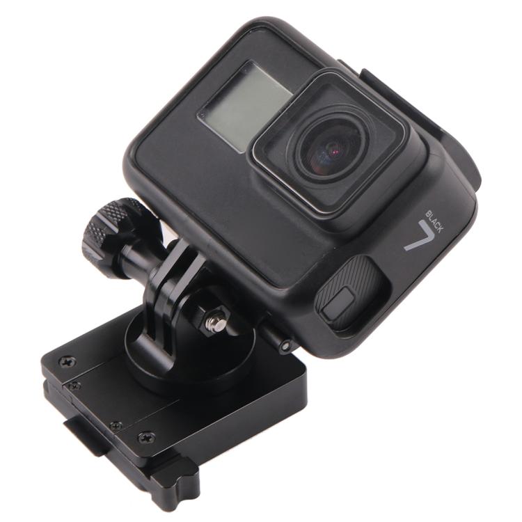GP244-B เมาท์อะลูมิเนียมสำหรับ GoPro Hero11 Black / HERO10 Black / 9 Black / 8 Black / 7/6/5/5 เซสชัน / 4 เซสชัน / 4/3+ / 3/2/1, DJI Osmo Action และกล้องแอ็คชั่นอื่น ๆ และฐานติดตั้ง NVG, GP244-B