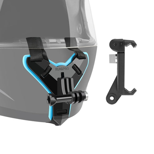 เข็มขัดติดหมวกกันน็อค + ที่ยึดโทรศัพท์สำหรับ GoPro Hero11 สีดำ / HERO10 สีดำ / 9 สีดำ / 8 สีดำ / 7 / 6 / 5 / 5 เซสชัน / 4 เซสชัน / 4 /3 + / 3 /2 /1, DJI Osmo Action และการกระทำอื่น ๆกล้อง, Helmet Belt Mount + Phone Clamp