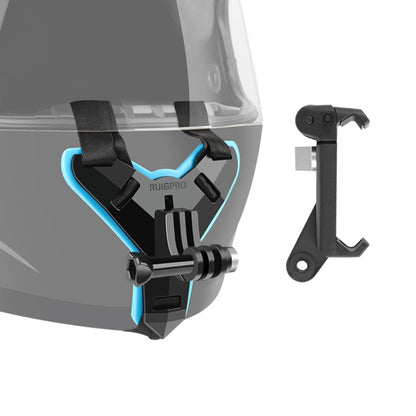 เข็มขัดติดหมวกกันน็อค + ที่ยึดโทรศัพท์สำหรับ GoPro Hero11 สีดำ / HERO10 สีดำ / 9 สีดำ / 8 สีดำ / 7 / 6 / 5 / 5 เซสชัน / 4 เซสชัน / 4 /3 + / 3 /2 /1, DJI Osmo Action และการกระทำอื่น ๆกล้อง, Helmet Belt Mount + Phone Clamp