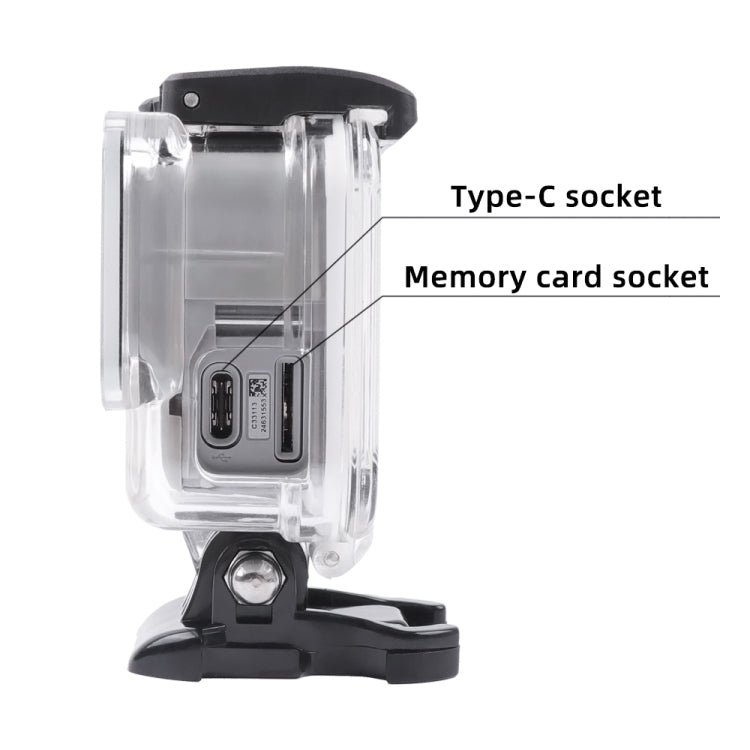 สำหรับ GoPro HERO7 สีขาว / เงินโครงกระดูกที่อยู่อาศัยด้านข้างกลวงป้องกันกรณีที่มีหัวเข็มขัดพื้นฐานเมาและสกรู, Side Hollow