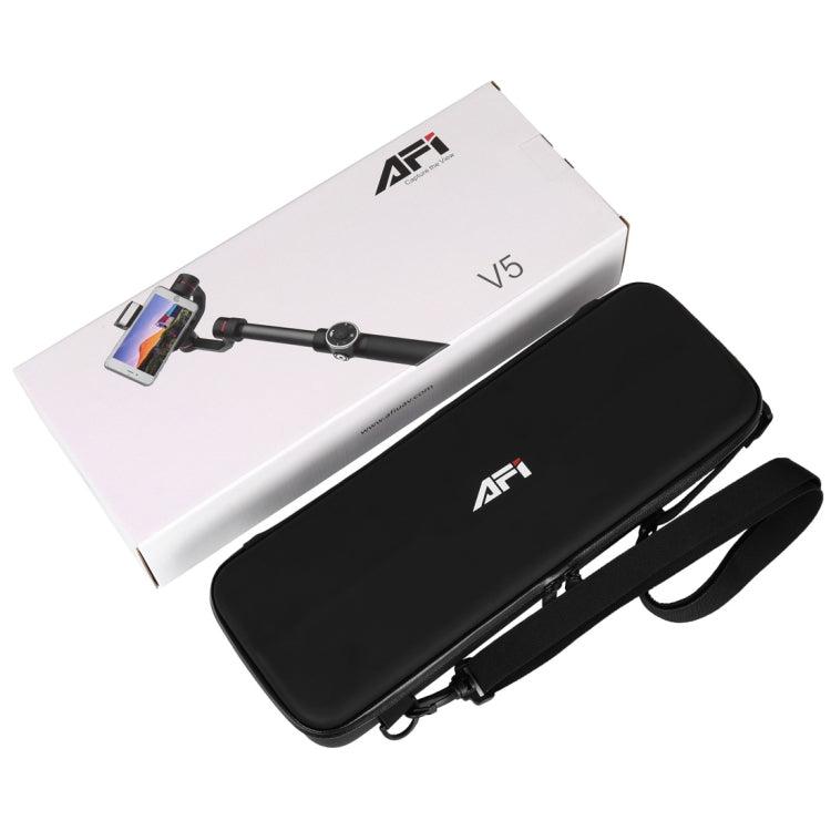 AFI V5 Smooth 3-Axis Handheld อลูมิเนียมโคลงกิมบอลไร้แปรงถ่านพร้อมขาตั้งกล้องและเติมแสงสำหรับสมาร์ทโฟนภายใน 6 นิ้วรองรับการติดตามใบหน้า