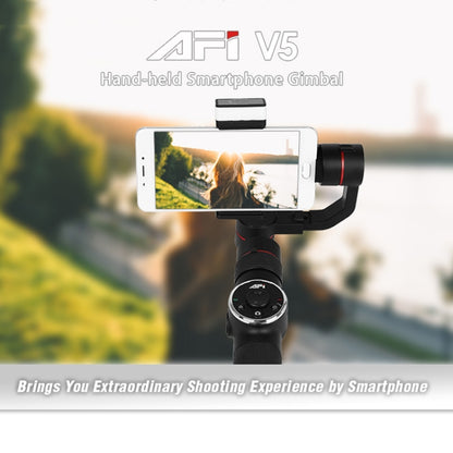 AFI V5 Smooth 3-Axis Handheld อลูมิเนียมโคลงกิมบอลไร้แปรงถ่านพร้อมขาตั้งกล้องและเติมแสงสำหรับสมาร์ทโฟนภายใน 6 นิ้วรองรับการติดตามใบหน้า
