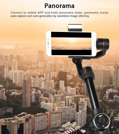 AFI V5 Smooth 3-Axis Handheld อลูมิเนียมโคลงกิมบอลไร้แปรงถ่านพร้อมขาตั้งกล้องและเติมแสงสำหรับสมาร์ทโฟนภายใน 6 นิ้วรองรับการติดตามใบหน้า