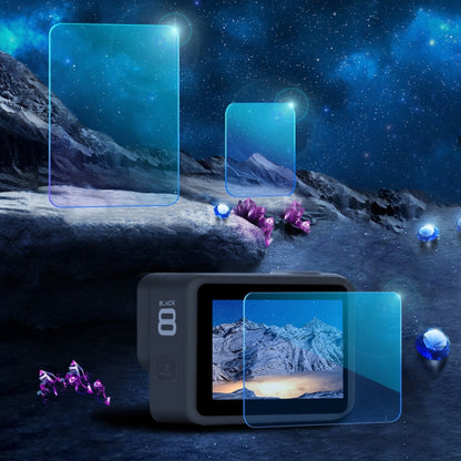 สำหรับ GoPro HERO8 เลนส์สีดำ + จอแสดงผล LCD ฟิล์มกระจกนิรภัย, For GoPro HERO8 Black