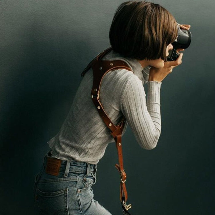 QUICK RELEASE Anti-SLIP ไหล่หนังสายรัดกล้องพร้อมตะขอโลหะสำหรับกล้อง SLR/DSLR (ไหล่ซ้าย), Left Shoulder, Right Shoulder