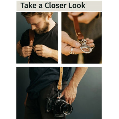 QUICK RELEASE Anti-SLIP ไหล่หนังสายรัดกล้องพร้อมตะขอโลหะสำหรับกล้อง SLR/DSLR (ไหล่ซ้าย), Left Shoulder, Right Shoulder