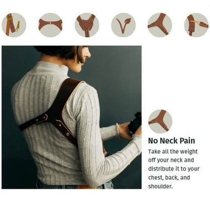 QUICK RELEASE Anti-SLIP ไหล่หนังสายรัดกล้องพร้อมตะขอโลหะสำหรับกล้อง SLR/DSLR (ไหล่ซ้าย), Left Shoulder, Right Shoulder