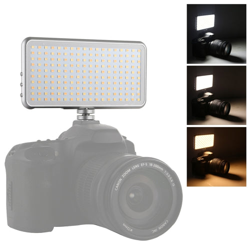 LED011S Pocket 180 LEDs Professional Vlogging การถ่ายภาพวิดีโอและสตูดิโอถ่ายภาพพร้อมจอแสดงผล OLED และอะแดปเตอร์รองเท้าเย็นสำหรับกล้อง Canon / Nikon DSLR, 180 LED