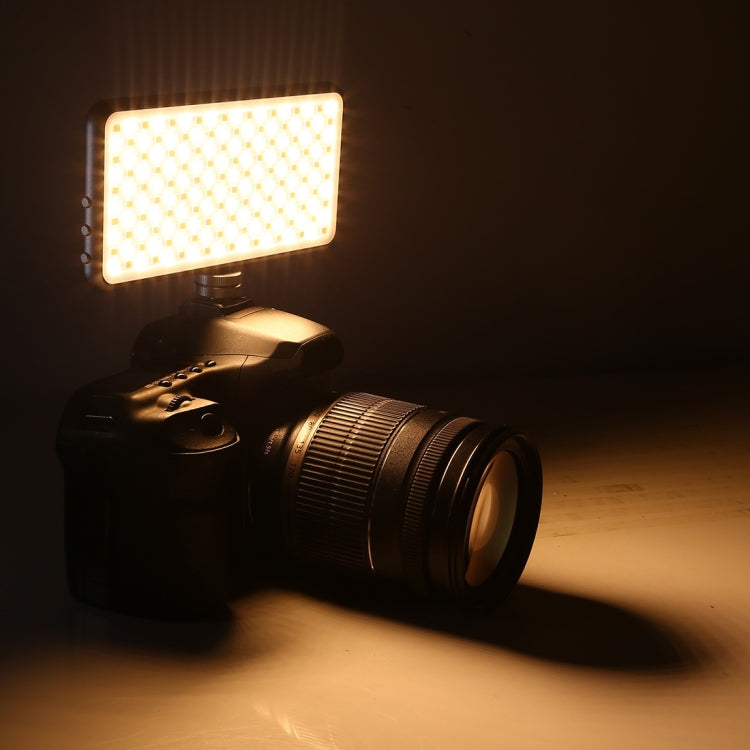 LED011S Pocket 180 LEDs Professional Vlogging การถ่ายภาพวิดีโอและสตูดิโอถ่ายภาพพร้อมจอแสดงผล OLED และอะแดปเตอร์รองเท้าเย็นสำหรับกล้อง Canon / Nikon DSLR, 180 LED
