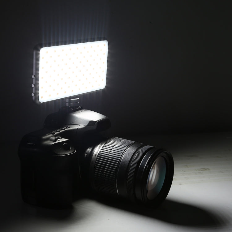 LED011S Pocket 180 LEDs Professional Vlogging การถ่ายภาพวิดีโอและสตูดิโอถ่ายภาพพร้อมจอแสดงผล OLED และอะแดปเตอร์รองเท้าเย็นสำหรับกล้อง Canon / Nikon DSLR, 180 LED