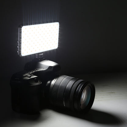 LED011S Pocket 180 LEDs Professional Vlogging การถ่ายภาพวิดีโอและสตูดิโอถ่ายภาพพร้อมจอแสดงผล OLED และอะแดปเตอร์รองเท้าเย็นสำหรับกล้อง Canon / Nikon DSLR, 180 LED