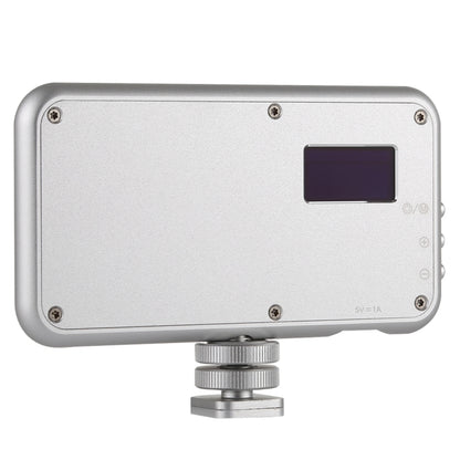 LED-013 Pocket 112 LEDs Professional Vlogging การถ่ายภาพวิดีโอและสตูดิโอถ่ายภาพพร้อมจอแสดงผล OLED และอะแดปเตอร์รองเท้าเย็นสำหรับกล้อง Canon / Nikon DSLR, 112 LED