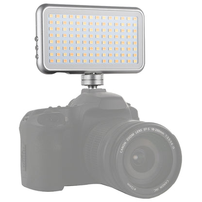 LED-013 Pocket 112 LEDs Professional Vlogging การถ่ายภาพวิดีโอและสตูดิโอถ่ายภาพพร้อมจอแสดงผล OLED และอะแดปเตอร์รองเท้าเย็นสำหรับกล้อง Canon / Nikon DSLR, 112 LED