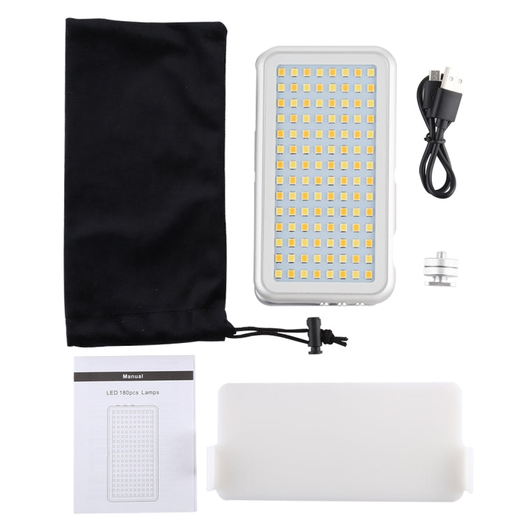 LED-013 Pocket 112 LEDs Professional Vlogging การถ่ายภาพวิดีโอและสตูดิโอถ่ายภาพพร้อมจอแสดงผล OLED และอะแดปเตอร์รองเท้าเย็นสำหรับกล้อง Canon / Nikon DSLR, 112 LED