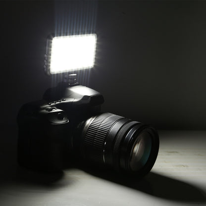 LED-013 Pocket 112 LEDs Professional Vlogging การถ่ายภาพวิดีโอและสตูดิโอถ่ายภาพพร้อมจอแสดงผล OLED และอะแดปเตอร์รองเท้าเย็นสำหรับกล้อง Canon / Nikon DSLR, 112 LED