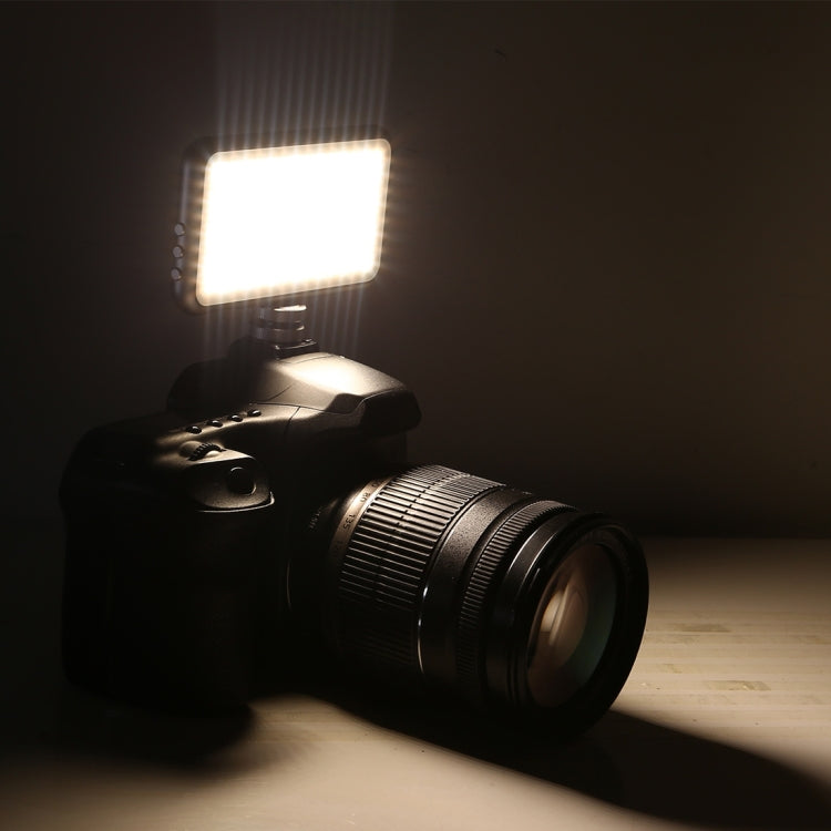 LED-013 Pocket 112 LEDs Professional Vlogging การถ่ายภาพวิดีโอและสตูดิโอถ่ายภาพพร้อมจอแสดงผล OLED และอะแดปเตอร์รองเท้าเย็นสำหรับกล้อง Canon / Nikon DSLR, 112 LED