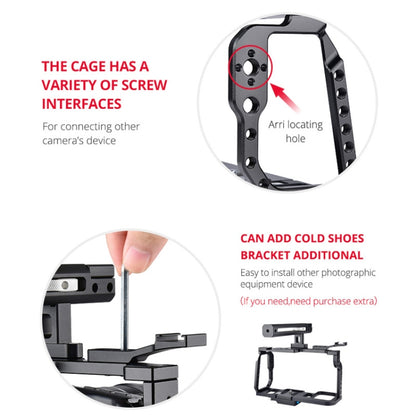 YELANGU C9-A YLG0911A จัดการวิดีโอ กล้อง โคลงกรงสำหรับ DJI BMPCC 4K, C9-A
