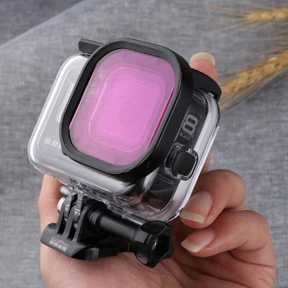 ตัวกรองเลนส์สีดำน้ำที่อยู่อาศัยสี่เหลี่ยมสำหรับ GoPro HERO8 สีดำที่อยู่อาศัยกันน้ำดั้งเดิม, Pink, Purple, Red